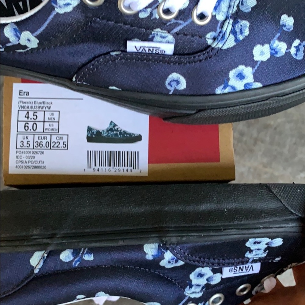 VANS ERA FLORALS BLUE/BLACK men’s - Picture 12 of 16